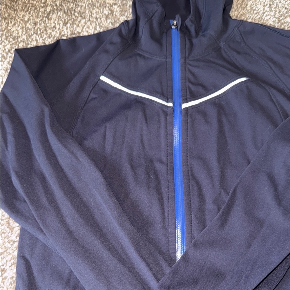 Lululemon Athletica Blue Rain on Train on Jacket with Hood - Picture 3 of 4